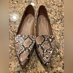 Madden Girl Snakeskin Pattern Flats - Brown